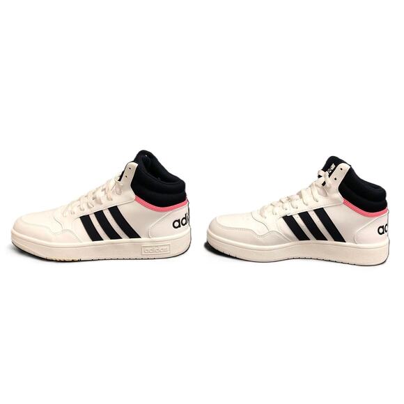 Adidas Hoops 3.0 Cloud White Legend Ink Rose Tone Mid Sneakers 9 - Picture 7 of 8
